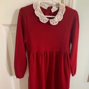 Girls Holiday Lace Peter Pan Collar Dress Size 4T
